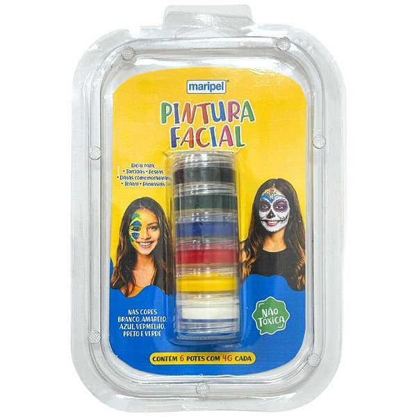 Pintura Facial Cremosa - 6 Cores de 4G Cada para Criações Artísticas