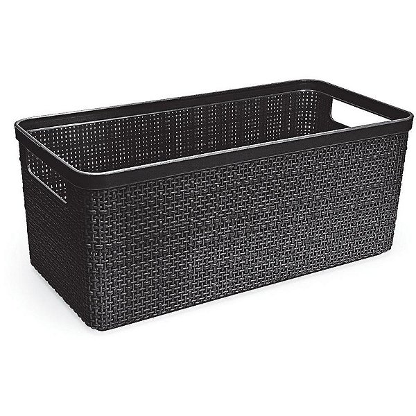Cesta Organizadora Juta Alongado Médio 4,5L Preto