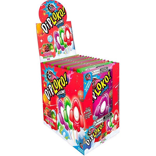Pirulito DIP Loko Boom Space – Display com 15 Unidades