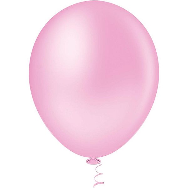 Balão 9 POL Liso Rosa BABY GRAN Festa - Pacote com 50 Unidades