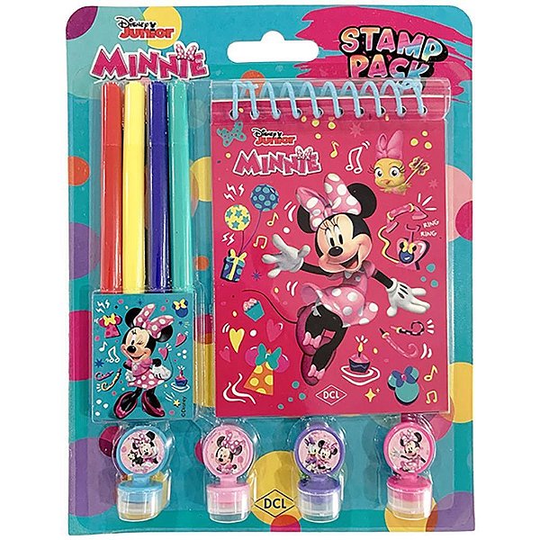 Kit Infantil de Colorir STAMP PACK Minnie com Carimbos e Canetinhas