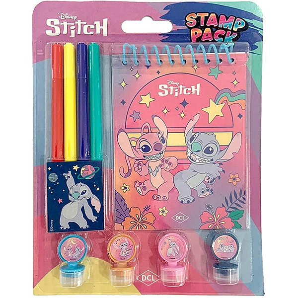 Livro Infantil para Colorir STAMP PACK STITCH com Carimbos