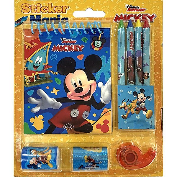 Livro Infantil para Colorir Sticker Mania Mickey com 9 Peças