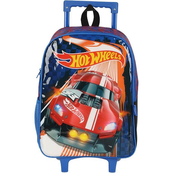 Mochila Infantil com Rodinhas HOT Wheels G Azul