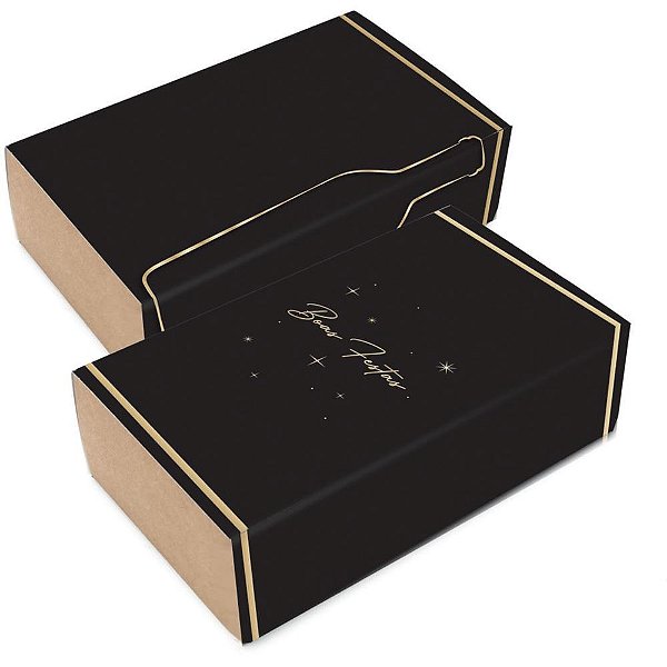 Sacola para Garrafa Caixa Natal Duplo 33X18X9,5CM - Pacote com 6 Unidades