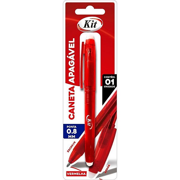 Caneta para Tecido Apagável Multiuso Vermelha - Blister