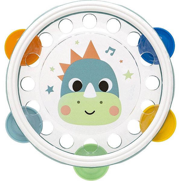 Instrumento Musical Pandeiro Zoo Dino Verde - Meu Primeiro Pandeiro