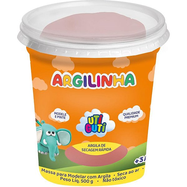 Massa para Modelar Utiguti Argilinha 500G Terracota - Pacote com 6 Unidades
