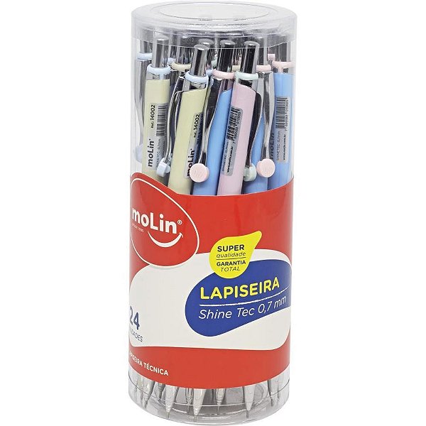Lapiseira 0,7MM Shine TEC Sortido - Pote com 24 Unidades
