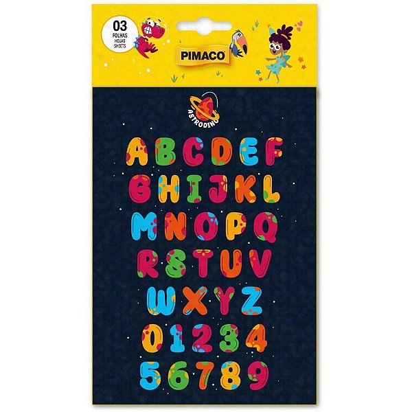 Adesivos Decorados ASTRO Dino Letras - 3 Folhas