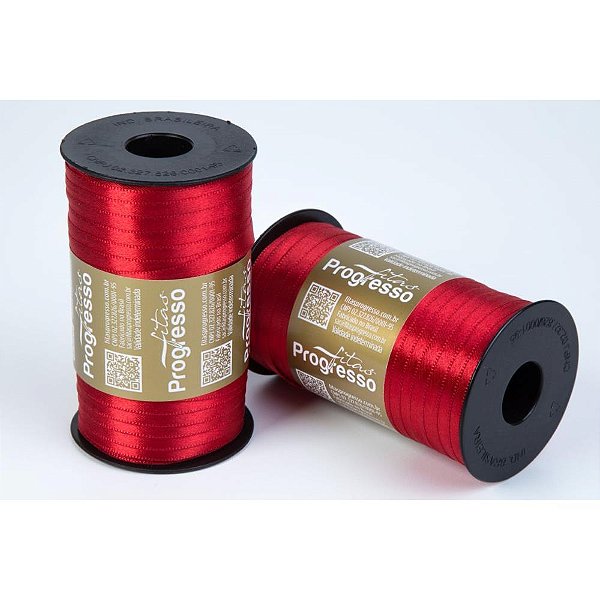 Fita de Cetim 4MM 100M. Vermelha Duplo T900