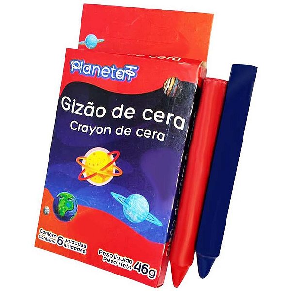 Giz de Cera Jumbo 6 Cores – Pacote com 12 Unidades
