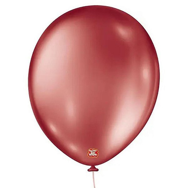 Balão 16" Liso Metalizado Vermelho Pacote com 10 Unidades