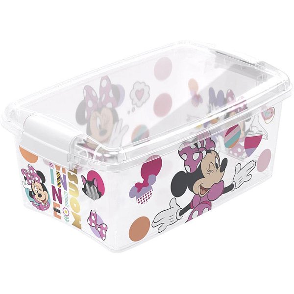 Caixa Plastica Multiuso Minnie com Trava 4,2L.