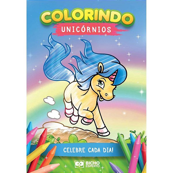 Livro Infantil para Colorir Unicórnios 10 Páginas Pacote com 10