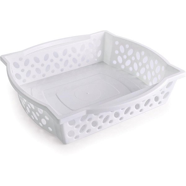 Cesta Organizadora Empilhável G 25,4X24,2CM Branca