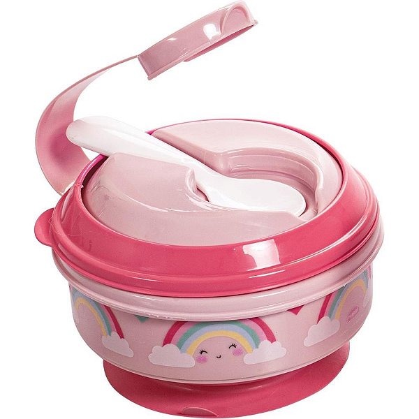 Kit Alimentação Pote de Papinha com Colher 300ML Vermelho