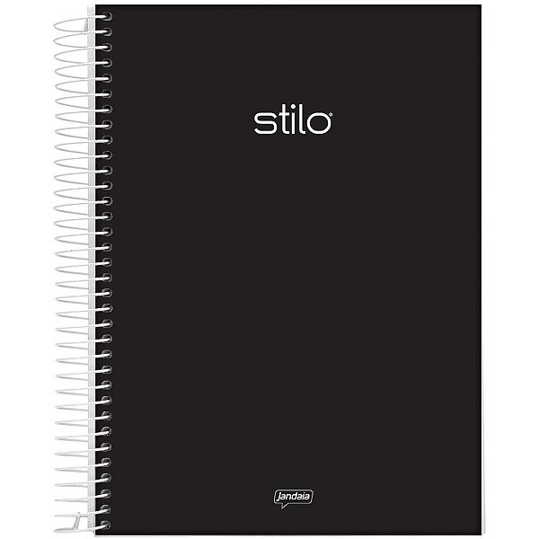 Caderno 10X1 Capa Dura Stilo Espiral Preto 160 Folhas Pacote com 4