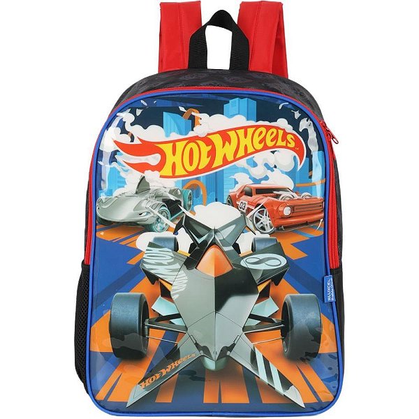 Mochila Infantil HOT Wheels G Preta com ALÇA