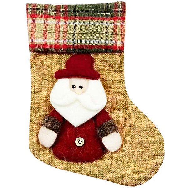 Artigo para Decoracao Natal Enfeite Bota Papai Noel 17X24C