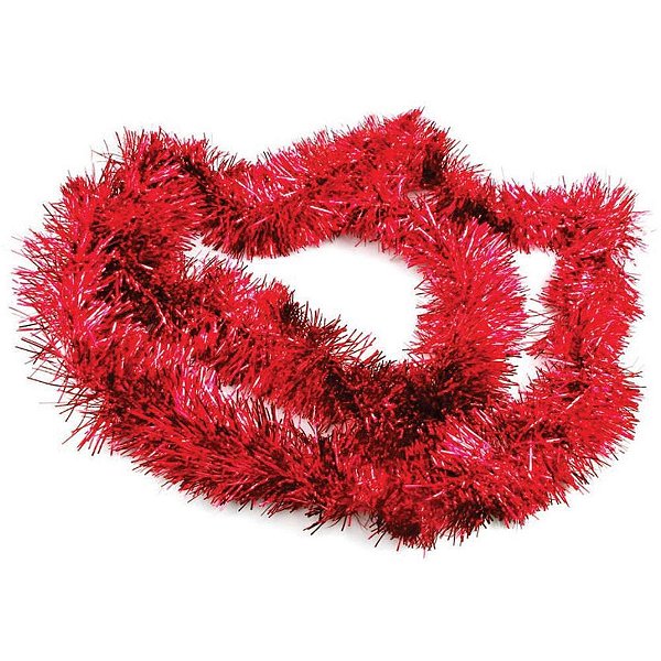 Artigo para Decoração Natal Festão Metalizado 5CM X 2M Vermelho