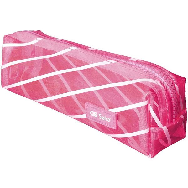 Estojo Simples CIS Spiro Rosa Transparente