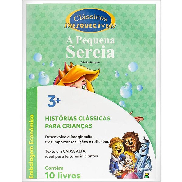 Livro Infantil Ilustrado Clássicos Inesquecíveis 8 Folhas 20X27CM Pacote com 10