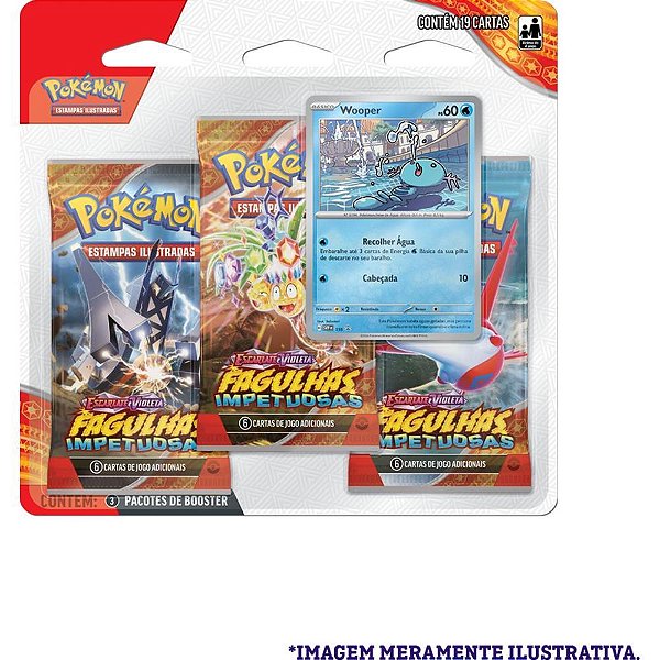 Jogo de Cartas Pokémon EV08 Fagulhas Impetuosas Blister com 3