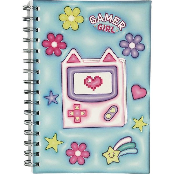 Caderno A5 Gamer GIRL 80 Folhas com Espiral 142X210MM