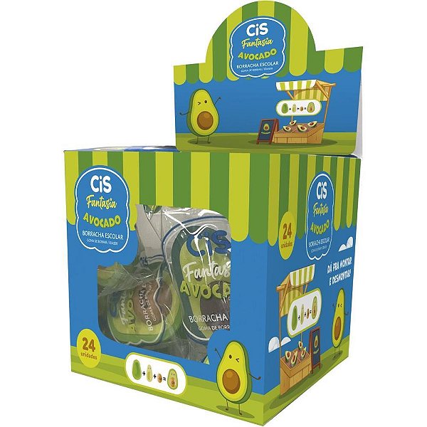 Borracha Decorada CIS Fantasia Abacate Display com 24