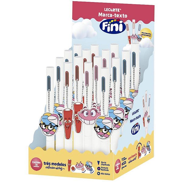 Caneta Marca Texto Fini com Aroma e Pingente Personalizado Pacote com 16