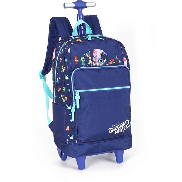 Mochila Infantil com Rodinha Divertidamente Azul