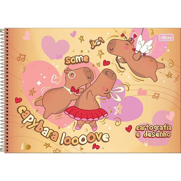 Caderno Desenho Universitário Capa Dura Capyclub 80 Folhas Espiral - Pacote com 04