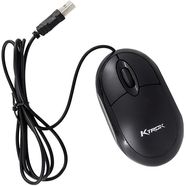 Mouse óptico USB 1200 DPI 3 Botões Preto