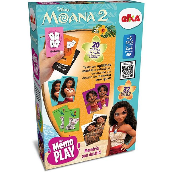 Jogo da Memória Moana 2 Memo PLAY 32 Peças