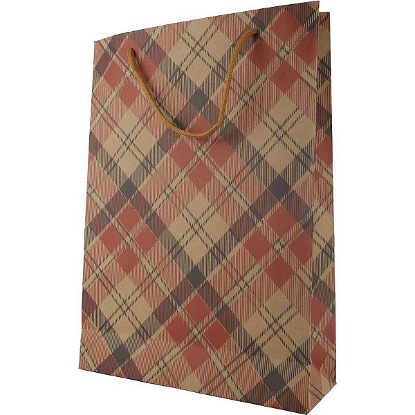 Sacola para Presente Decorada KRAFT 42X32X9,5CM - Pacote com 12