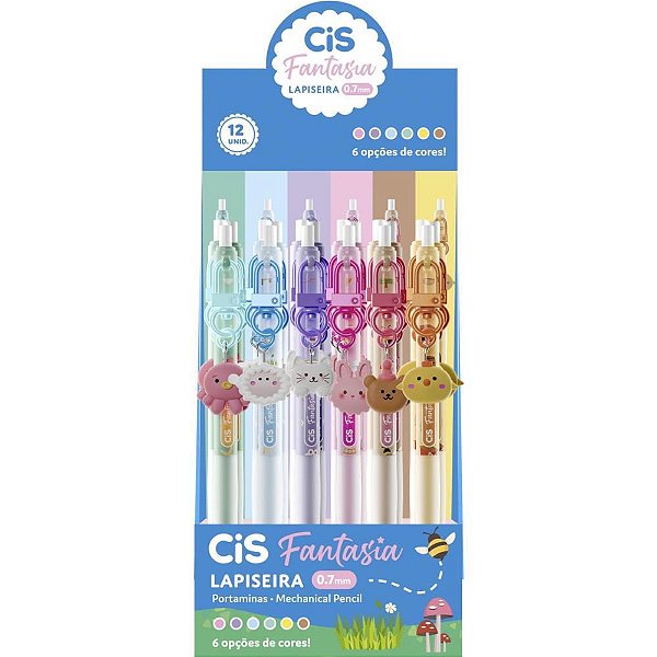 Lapiseira 0.7MM CIS Fantasia Animais com Pingente - Display com 12