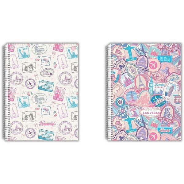 Caderno 1X1 Capa Dura Larissa Manoela Wanderlust 80 Folhas Pacote com 4