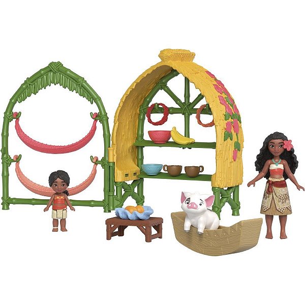 Boneca Disney Moana e Símia com Acessórios