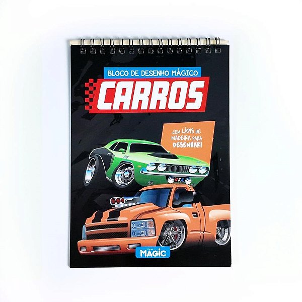 Livro de Colorir Bloco Mágico Carros 8 Páginas 14X20CM