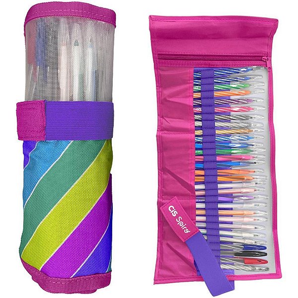 Caneta Esferográfica CIS Spiro Rollerset RS 29 Cores com Estojo Completo