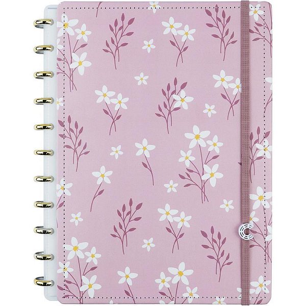 Caderno Inteligente Grande PINK Blossom BY SOF com 80 Folhas