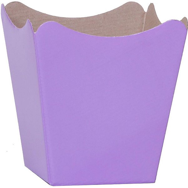 Cachepot Paper Liso Lilás 11X11X9CM Pote Trapezoidal – Pacote com 10