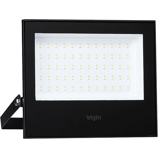 Refletor Projetor LED 100W 6500K Preto para áreas Externas