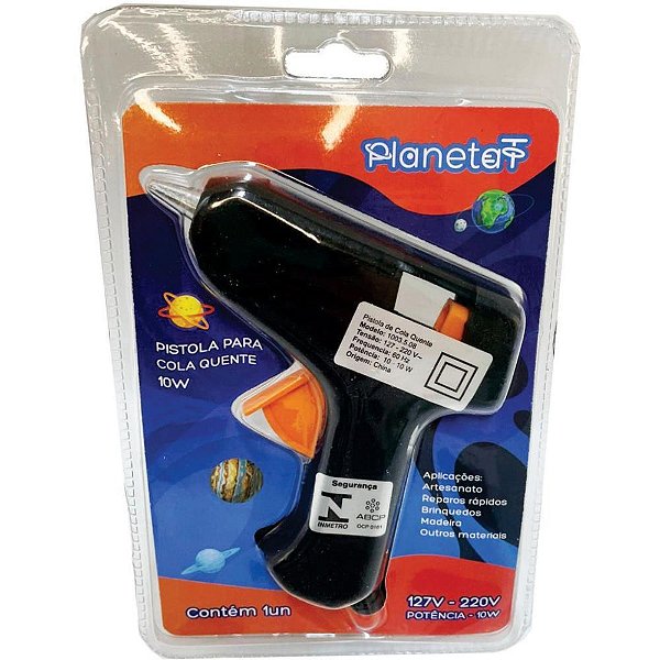 Pistola de Cola Quente 10W Pequena Bivolt Preta