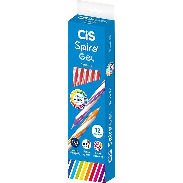 Caneta GEL CIS Spiro 0.7MM Vermelha Caixa com 12