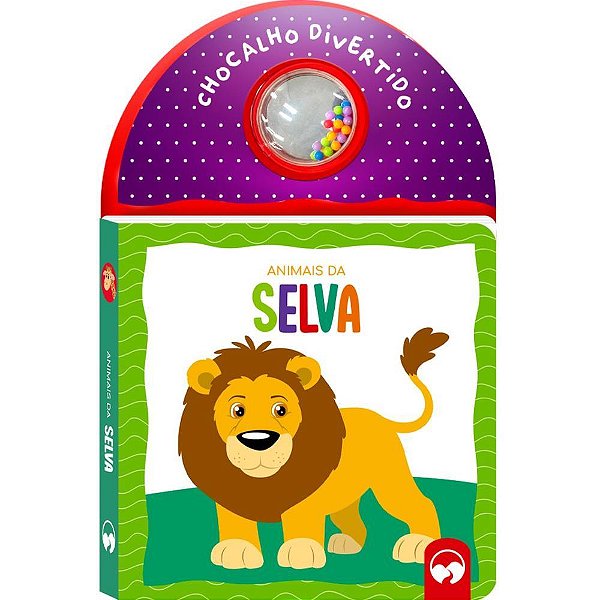 Livro Brinquedo Ilustrado Chocalho Divertido Animais da Selva