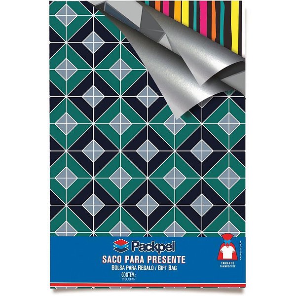 Saco Metalizado 60X90CM Casual Sortido Pacote com 50 Unidades