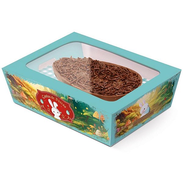 Caixa P/OVO de Pascoa 250G C/COLHER Conto de Pascoa Pacote com 06