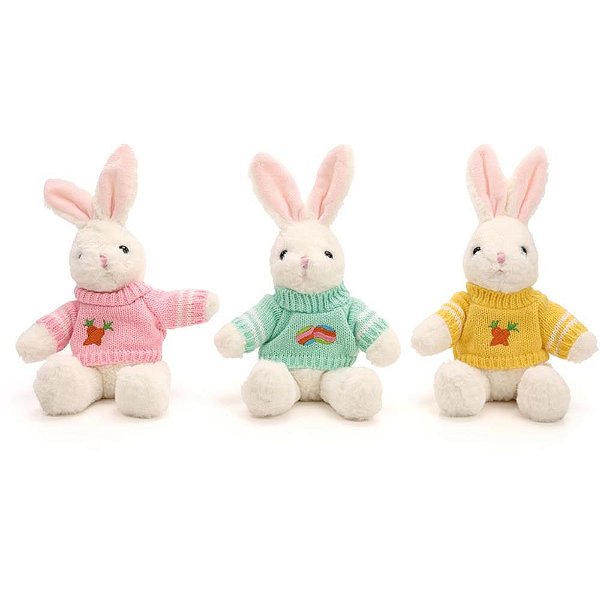Coelhos de Páscoa Pelúcia com Suéter